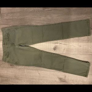 Olive green skinny stretch pants from AE, size 0